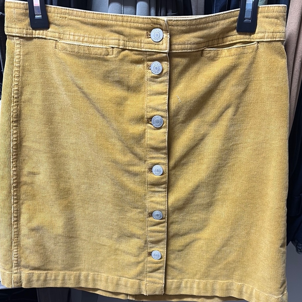 J Crew Corduroy Button-Front Skirt